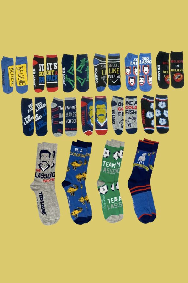 Get them 15 days of Ted Lasso socks for a truly unique gift.
