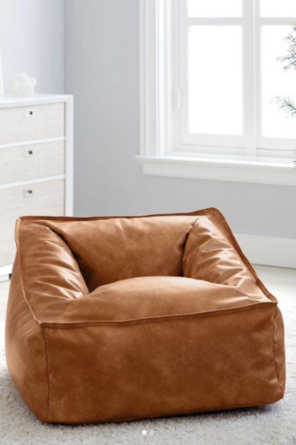 PB Teen's vegan leather lounger would be a great gift for a college student.