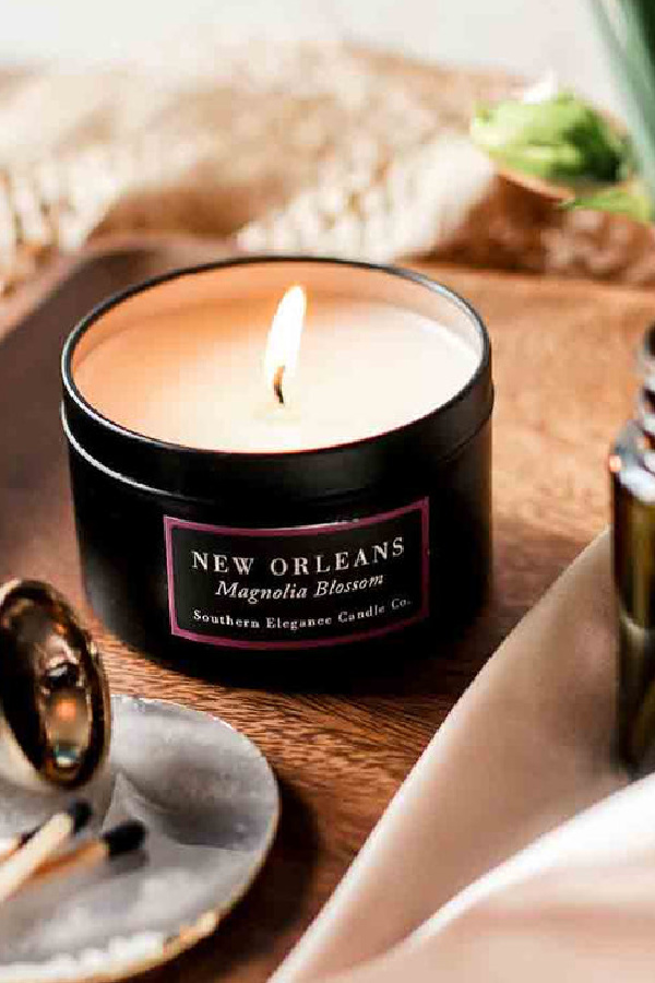 Southern Elegance Candles: Black woman-owned travel candles or full size in mason jars make great gifts