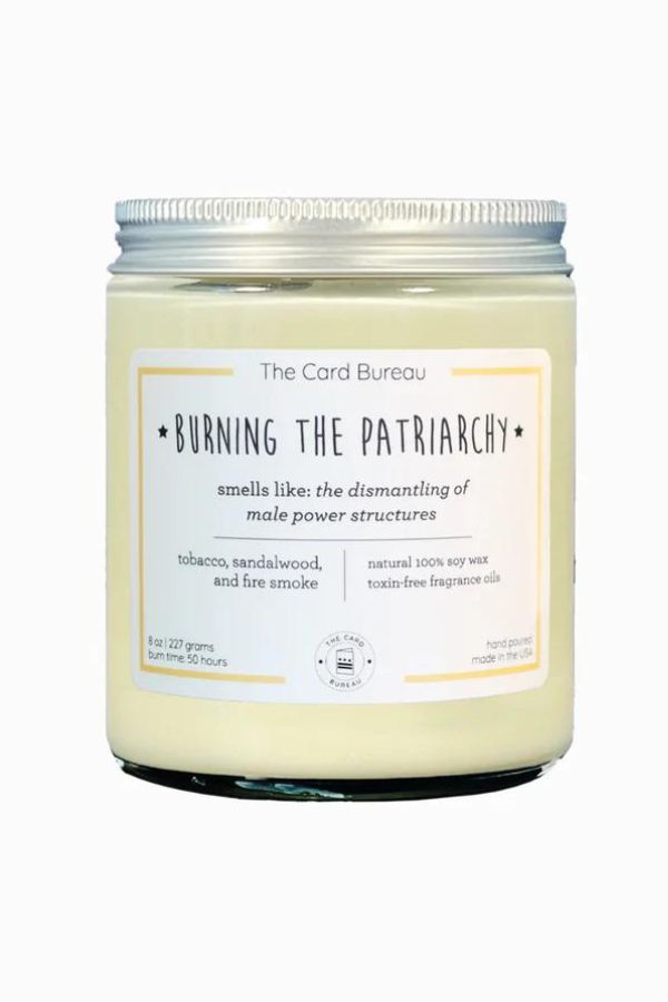 Fierce Gen Z will love this Burn the Patriarchy candle for the holidays.