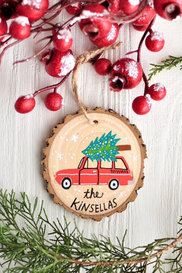 Personalized family ornament handmade by Dream Folk Studio can still be ordered in time for the holidays.