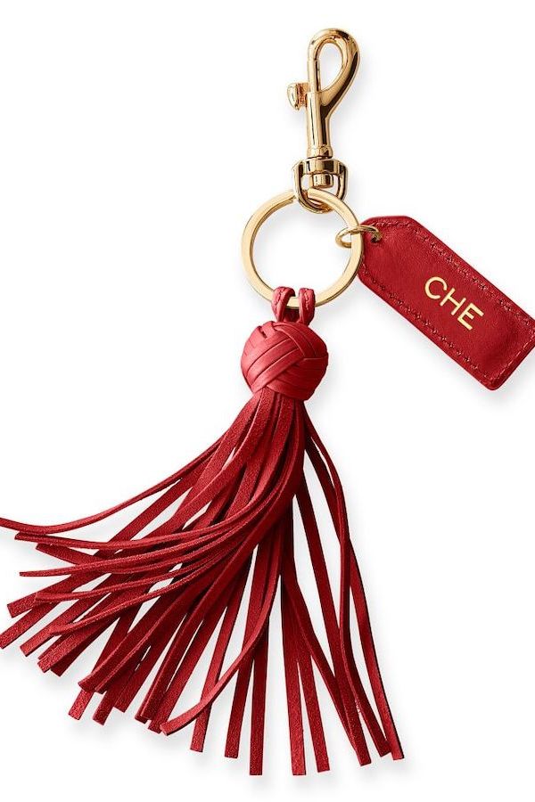 There's still time to order this personalized monogram leather tassel keychain from Mark & Graham