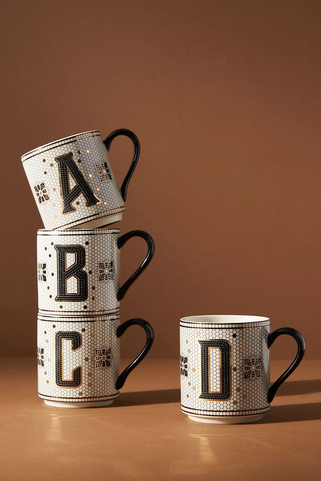 Tiled monogrammed mug from Anthropologie: Best gifts under $15