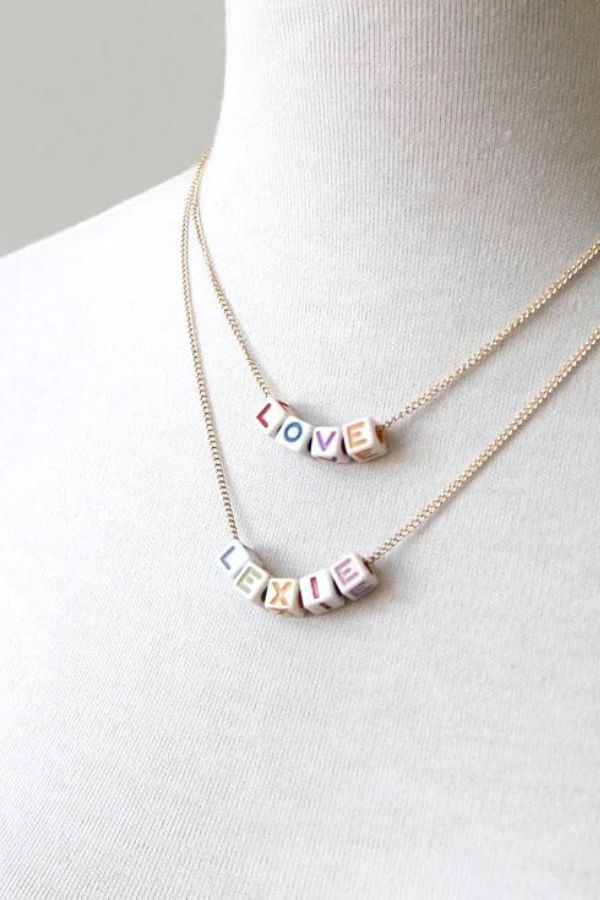 Peggy Li's personalized alphabet block necklace makes a special gift but order soon!