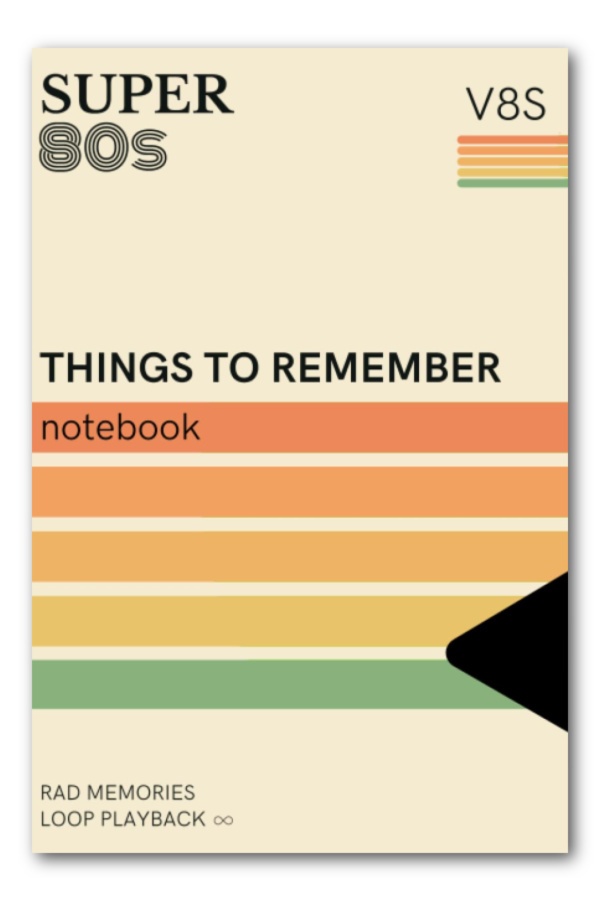 Father's Day gifts under $20: 80s retro things to remember notebook looks like a VCR tape!