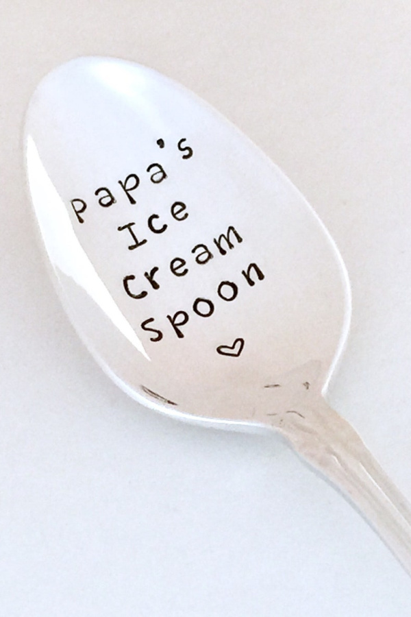 Father's Day gifts under $20: Dad's personalized ice cream spoon with your choice of sayings