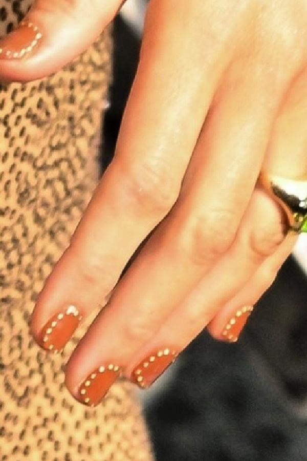 Fall nail trends: Studded leather created by Elle Gerstein for Blake Lively at NYFW fall 2023