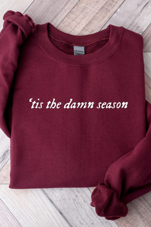 Taylor Swift gifts: Tis the Damn Season holiday sweatshirt in lots of colors | The best Taylor Swift gifts
