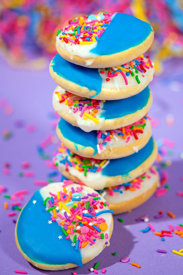 Hanukkah gifts for kids: Blue & white sprinkle cookies are a festive variation on the classic black & white | From Jake Cohen