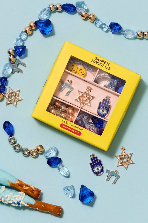 Hanukkah beaded jewelry DIY kit for kids by SuperSmalls | cool mom picks Hanukkah gift guide