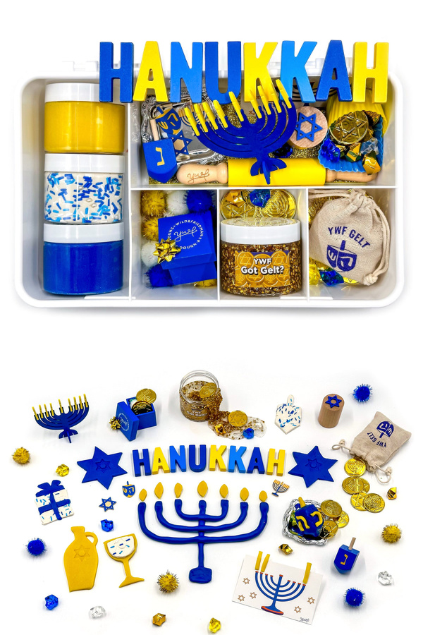 Sensory Hanukkah play kit for kids from Young + Wild and Friedman 