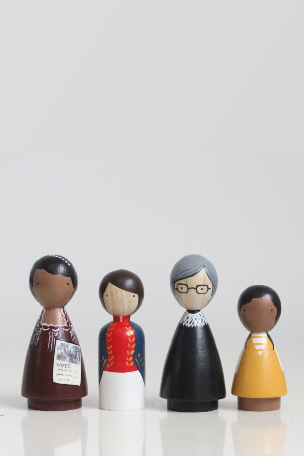 Women's History trailblazing peg dolls handmade by Goose Grease: Best gifts for 7-8 year olds