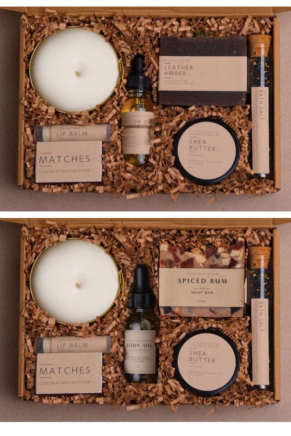 Best Valentine Gifts for him on Etsy:   Spa gift set from Concreate Decor