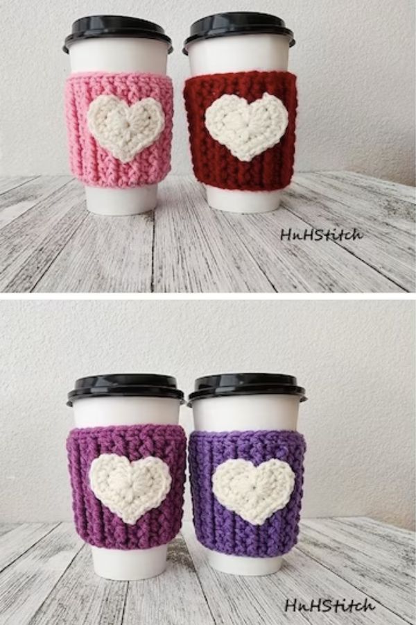 Best Valentine's gifts on Etsy for Teens: HnH Stitch coffee cozy in a dozen colors