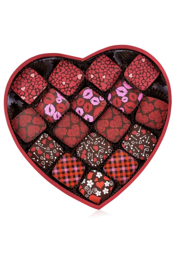 Best Valentine's Gifts for her on Etsy: vegan and gluten-free truffles in a heart-shaped box by NETO 