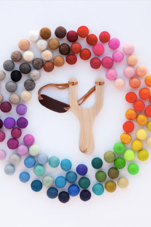 The best Valentine's gifts for kids on Etsy: Woolmob's rainbow felt-shooting slingshot