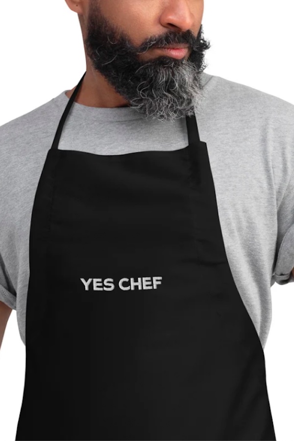 Best Etsy Valentine's Day gifts for him: Yes Chef apron from Blonde Rebellion Shop