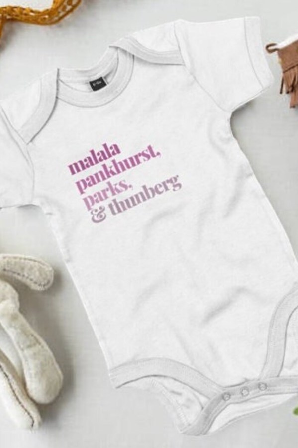 Feminist activist baby onesie for baby showers at Baby Neutrals Shop
