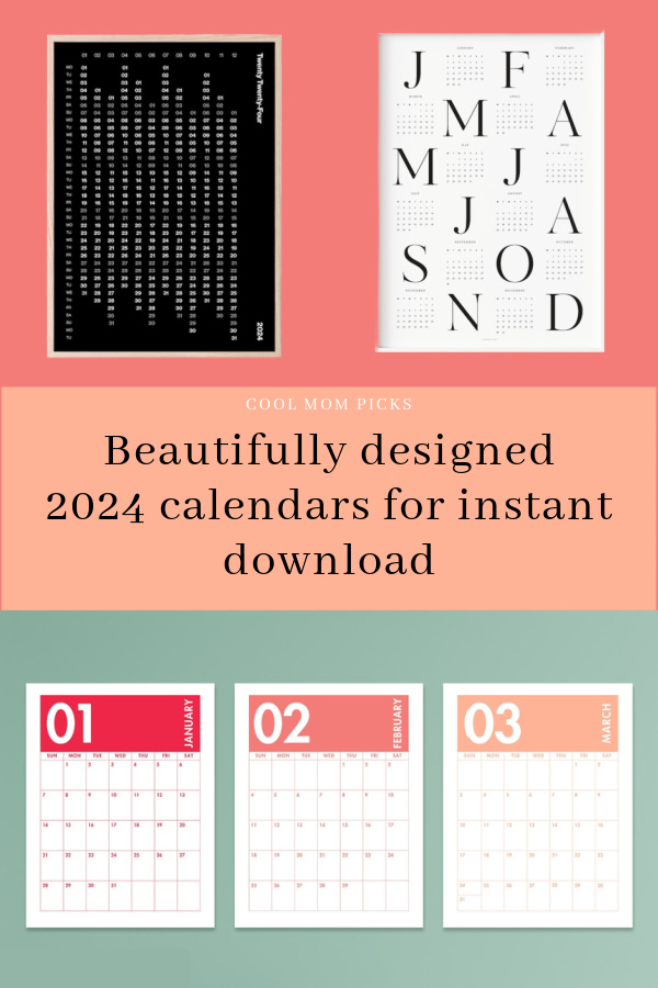 More than a dozen beautiful modern 2024 wall calendars for instant download. Just print! | Cool Mom Picks