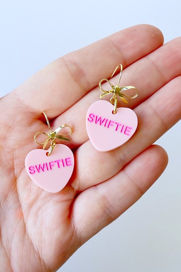 Best Valentine's gifts on Etsy for Teens: Oh So Jo Designs' Swiftie conversation heart earrings