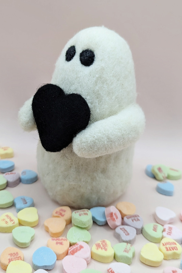 Valentine's gifts for teens on Etsy: Wool felted ghost from Needle Ghost