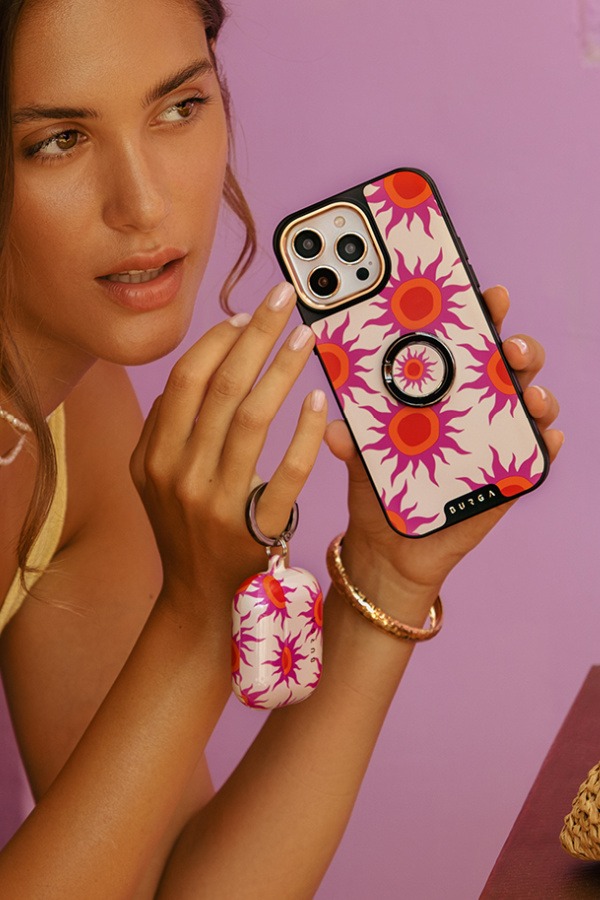 Burga's stylish iPhone cases and tech accessories include the El Sol collection: Bright and punchy, like a day in Ibiza