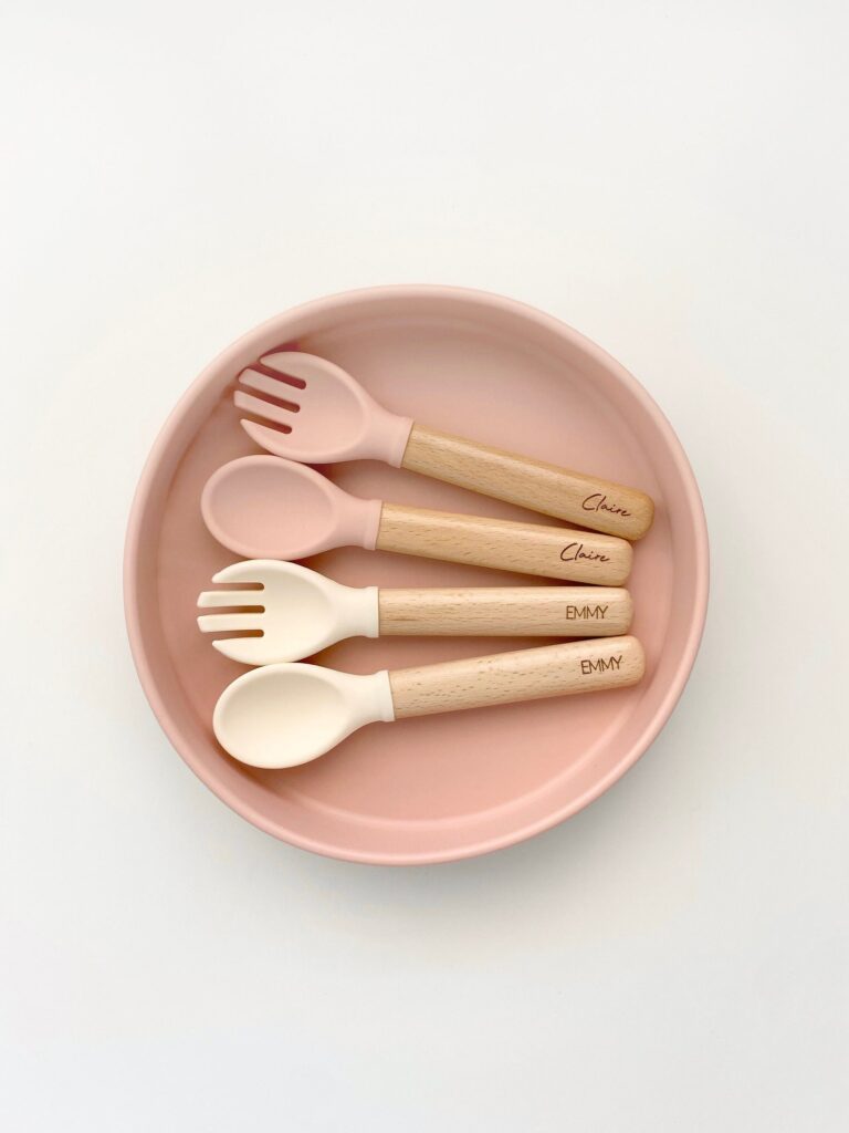 Best baby gifts under $10: Personalized baby spoon and fork set