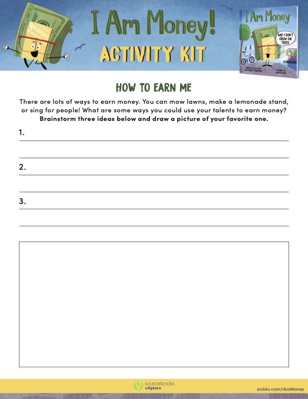 I Am Money: Free printable activity kit to help teach kids financial literacy at an early age