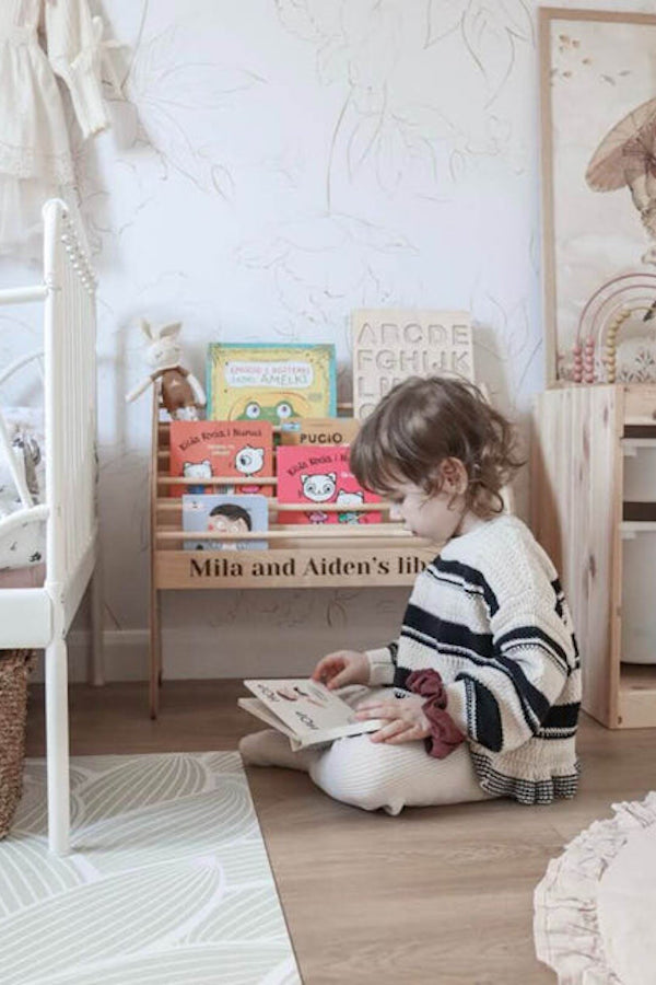 Child's Personalized Wooden Book Storage | Best gifts for 2-year-olds