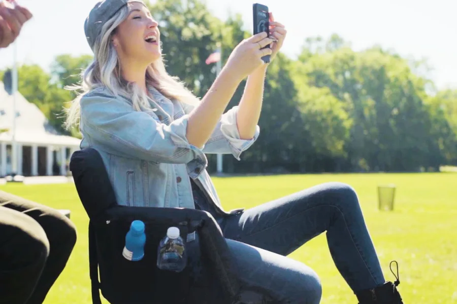 This folding stadium seat for sports parents will save your butt in the bleachers!