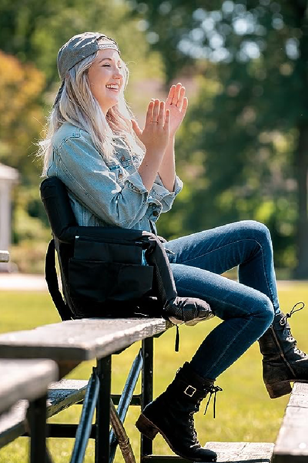 Alpcour portable, cushioned stadium seat for bleachers | Great find for sports moms | Cool Mom Picks