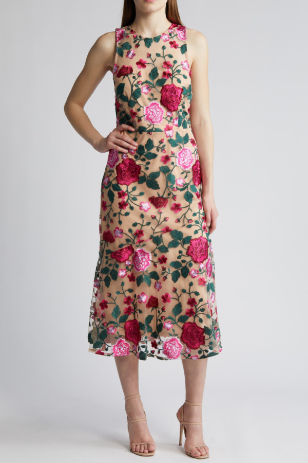 Floral dresses for summer weddings: Embroidered A-Line Dress from Sam Edelman