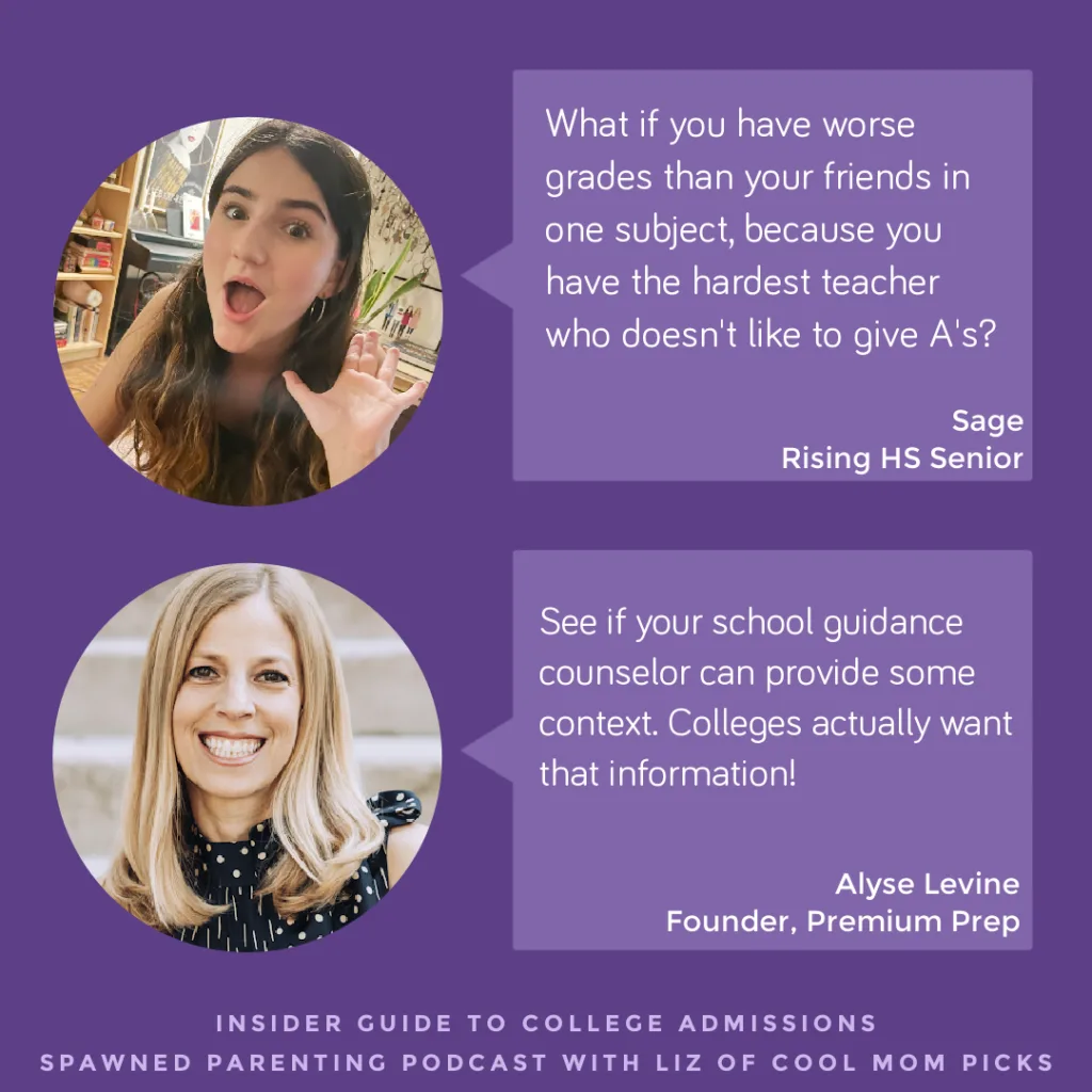 A top counselor answers teens' own questions about college admissions -- they are very different from parent questions! | Spawned Podcast from Cool Mom Picks