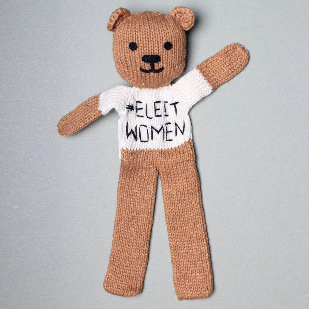 Feminist baby gifts: Elect Women soft bear soother 