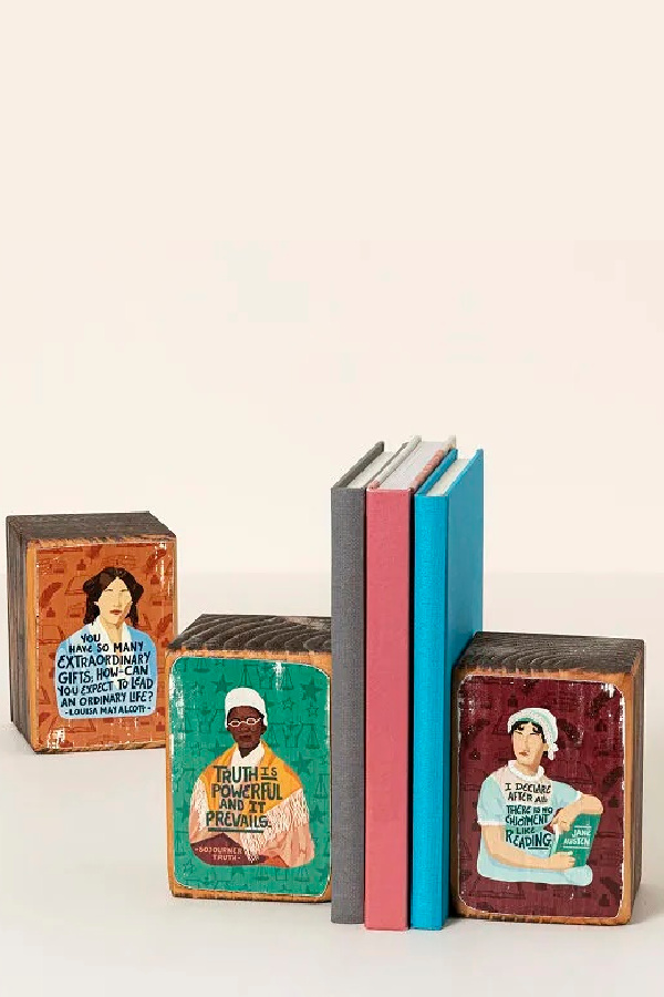 Feminist Icon Quote bookends by Kristen and Lindsey Archer | Feminist Baby Gifts