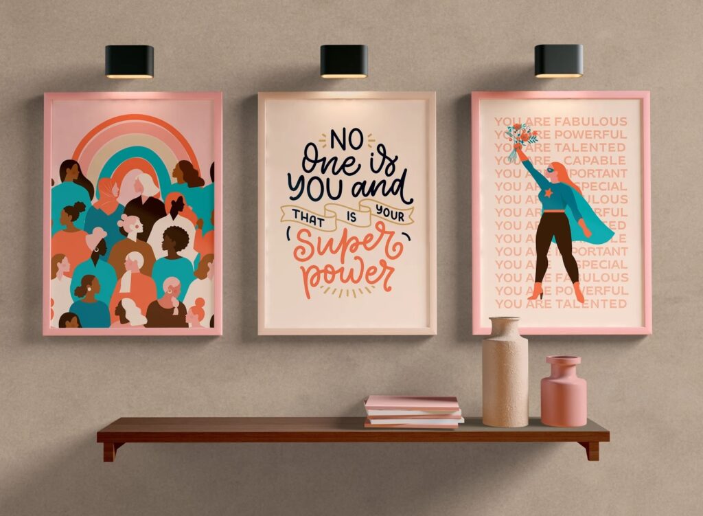 Feminist Baby Gifts: Wall posters from Empower(Her) on Etsy