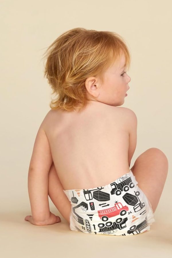 Honest baby diapers in truck prints: Feminist baby gifts