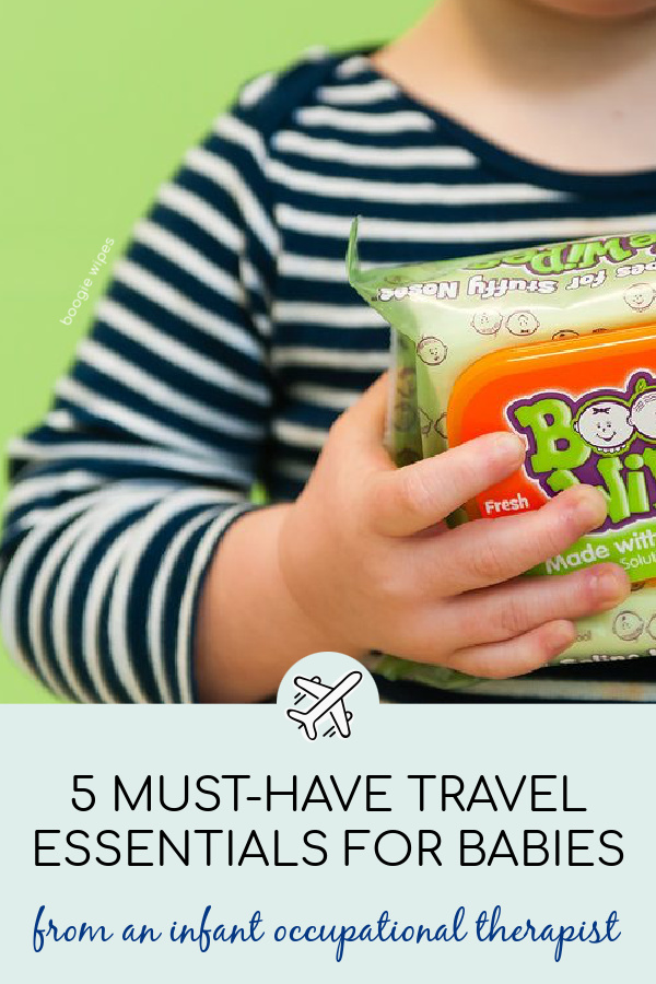 5 must-have travel essentials for babies from an occupational therapist : Boogie Wipes! Read more at coolmompicks.com