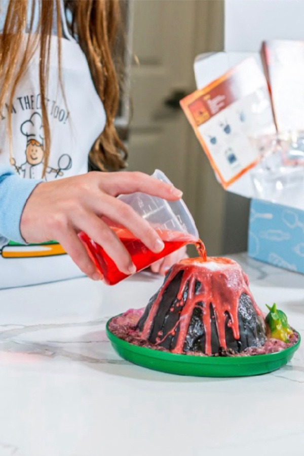 How to make volcano cakes: I'm the Chef Too educational baking and adventure gift boxes