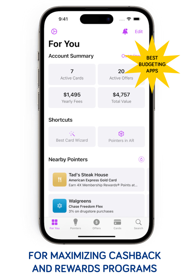 10 best budgeting apps: Cardpointers app for maximizing cashback and rewards programs