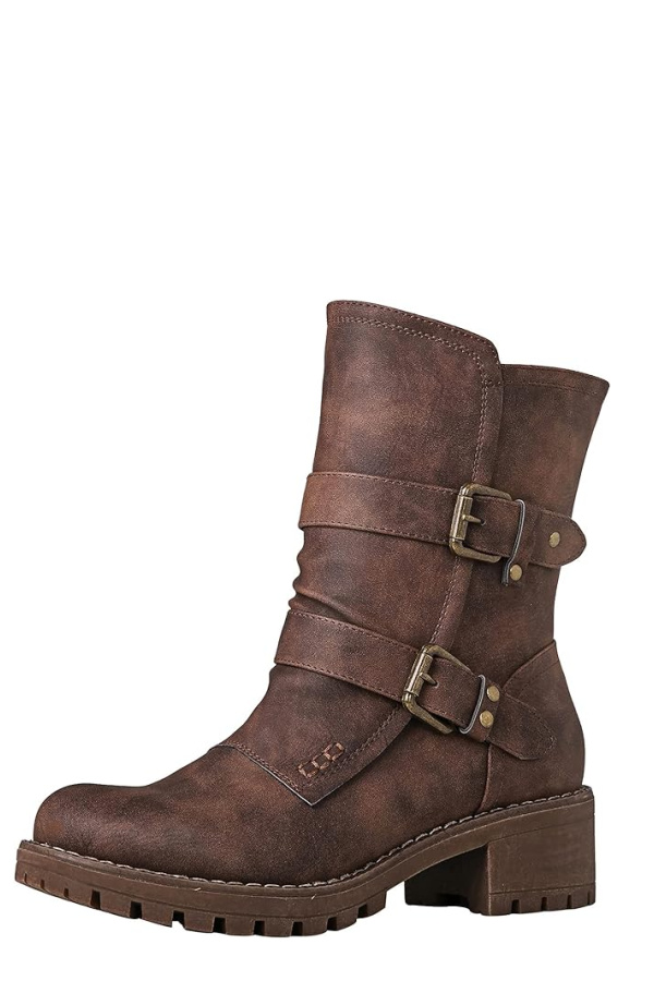 Fall 2024 shoe trends steals under $75: Distressed moto boots on Amazon