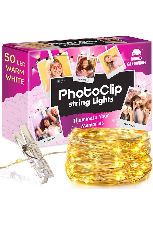 Gifts under $15 for kids: Twinkle lights with photo clips