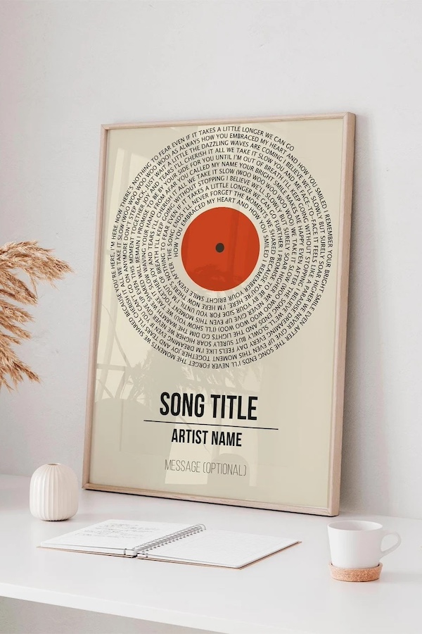 Last-minute gift ideas: Printable art on Etsy featuring favorite lyrics, from Roniroots on Etsy